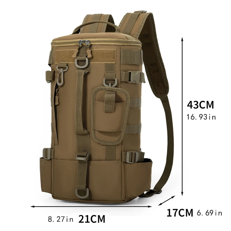 Super large 42L fishing backpack with pole seat | padded shoulder strap | camping, hiking, fishing gear storage, outdoor enthusi