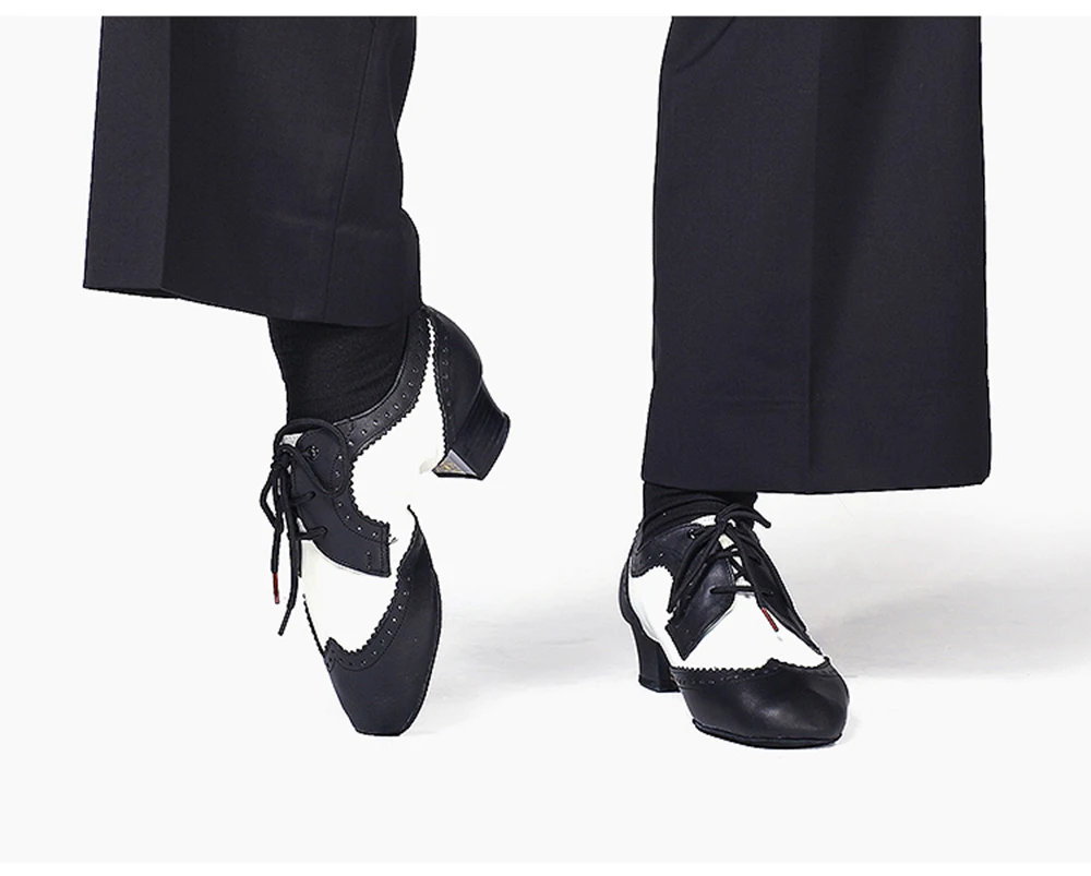 BD TANZ SCHUHE Latin Schuhe Ballsaal MÄNNER Schuh Moderne Rindsleder Sohle Nicht-slip BDDANCE441 Authent Schwarz Weiß Importiert Patent leder – Detail 21