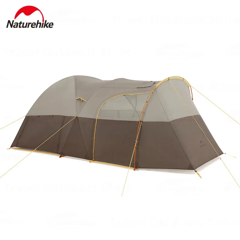 Naturehike KOTA6 Tunnel Tent 70D One Room One Living Room Large Space 4 SeasonTent Outdoor Travel Waterproof Tents With Chimney