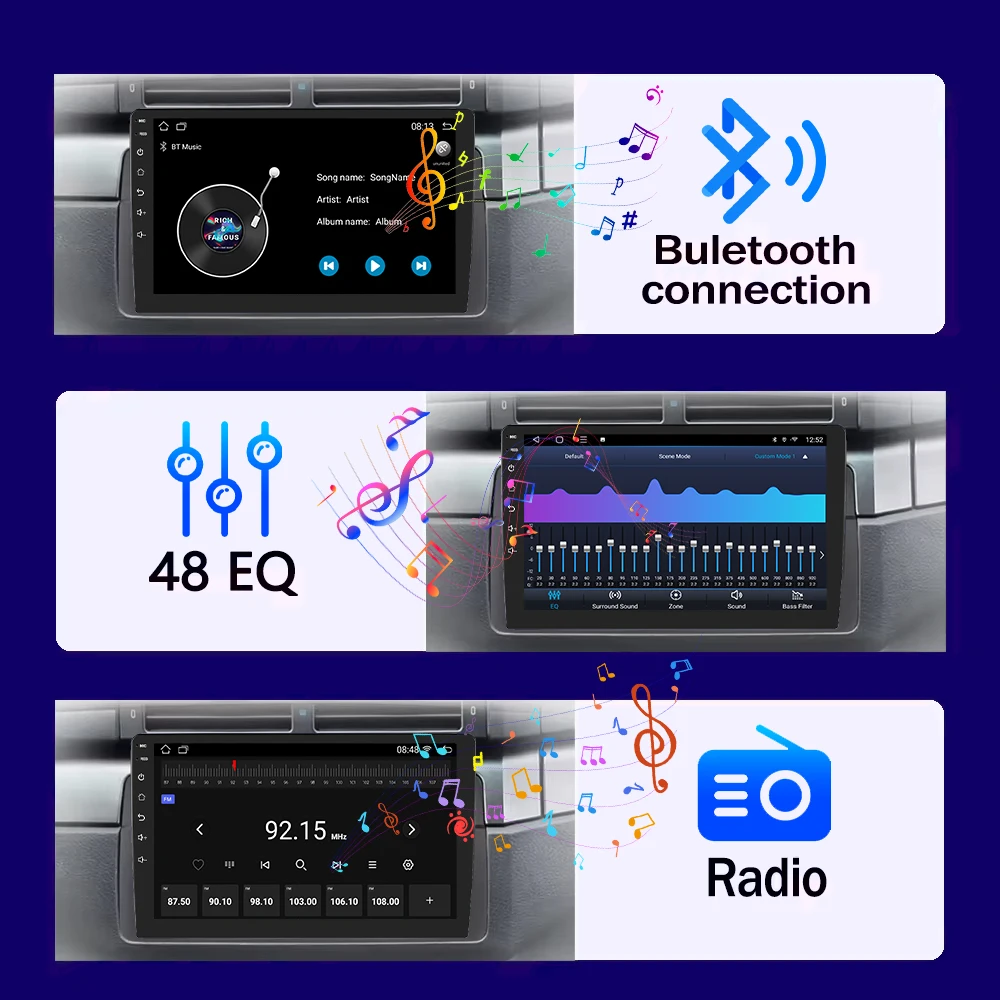 Car Multimedia Player 7Inch 9Inch 10Inch Universal 2Din Android12 Auto Carplay Audio 32G GPS for Hyundai Toyota Nissan Kia car multimedia player