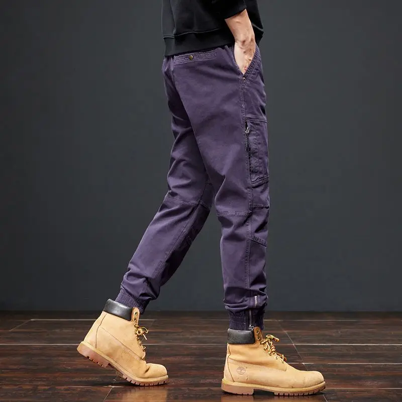 KSTUN Purple Pants Men Cargo Pants Harem Loose Stretch Patchwork Casual Men's Pants  Zipper Designer Streetwear Mens Clothing 6