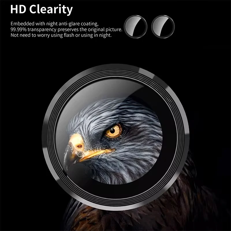 9D Glass Curved Camera Protector with Metal Ring Cover for Xiaomi Mi Mix Flip 5G