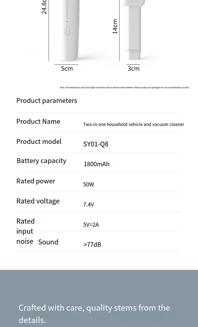 Handheld Car Vacuum - Powerful Suction Mini Cordless Portable Cleaner | Rechargeable Wet Dry