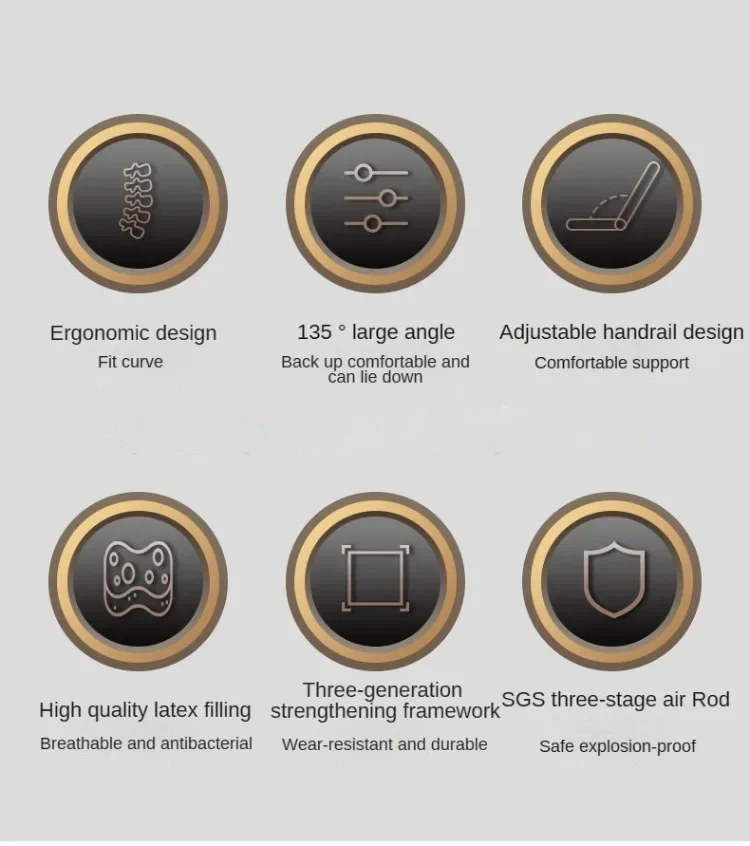 Description Picture 3 of itemErgonomic Office Chair Adjustable Desk Chair Swivel Task Chair with Lumbar Support Movable Computer Desk with Footrest Headrest