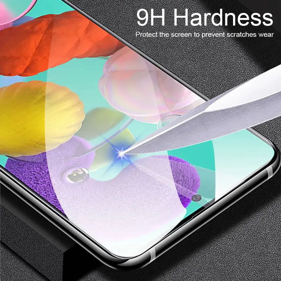 3PCS 9D Full Cover Protective Glass For Samsung Galaxy A51 A52 A71 A72 Screen Protector For Samsung A30 A50 A70 A80 A40 Glass