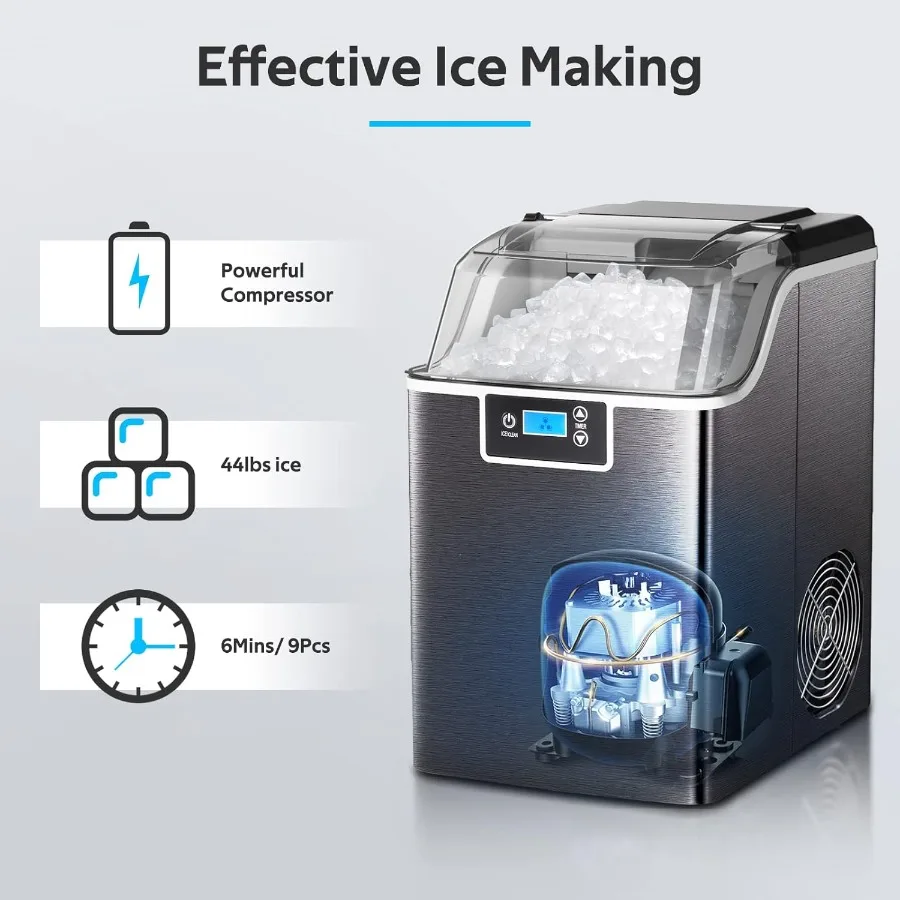 Countertop Nugget Ice Maker with SelfCleaning Function for Home and Office Use Produces Chewable Pellet Ice and Crushed up