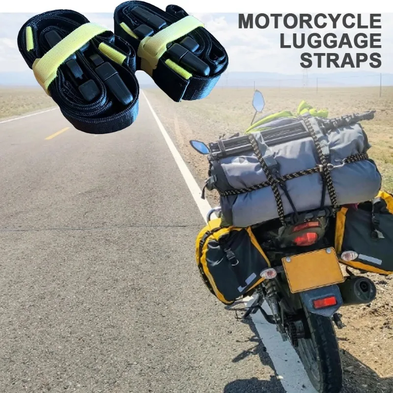 2 Pcs Nylon Motorcycle Luggage Strap Quick Release Belt Cross-country Motorcycle Riding Equipment Universal Elastic Cord