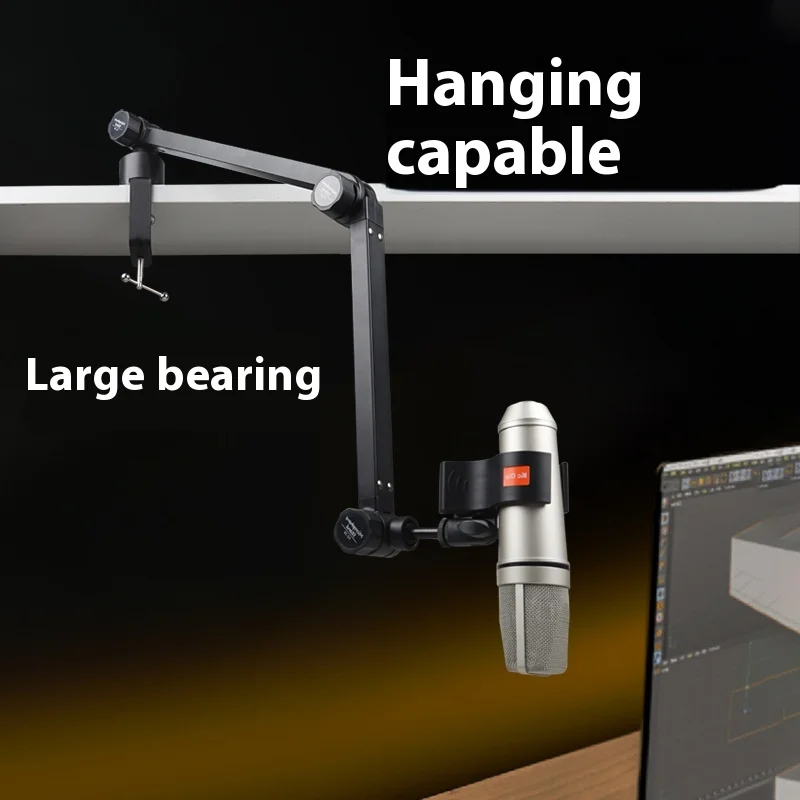 RGB 조명 데스크탑 회전식 스탠드 (유니버설 마이크용) 상향 발광 라이브 콘서트 스튜디오 메탈 콘덴서 마이크