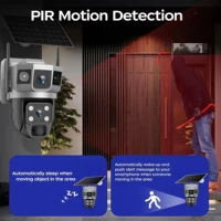 Caméra IP solaire à double objectif 12MP, trois écrans, 4G, 6K, webcam de sécurité extérieure, vision nocturne PIR, caméra de surveillance domestique étanche, suivi automatique, alarme et vision nocturne couleur, caméra étanche IP66, caméra de surveillance 4G alimentée par batterie rechargeable 3
