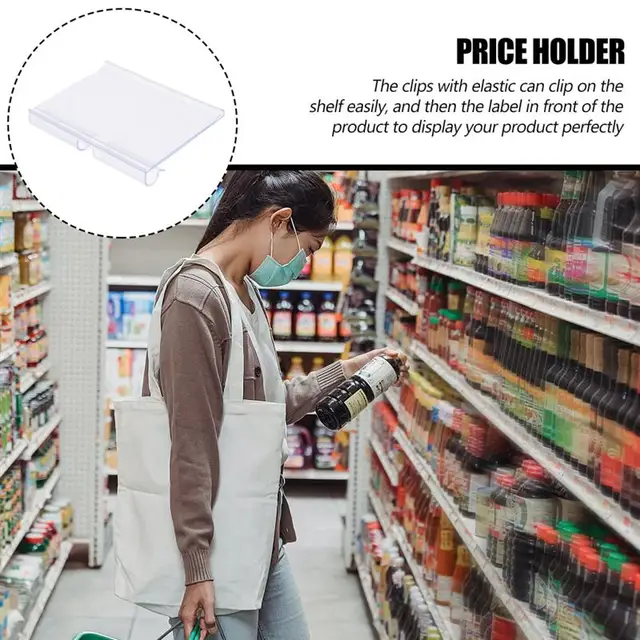 Portaetichette Autoadesivi Trasparenti - 40 Clip Per Scaffali, Ufficio, Armadietti - Foto 3