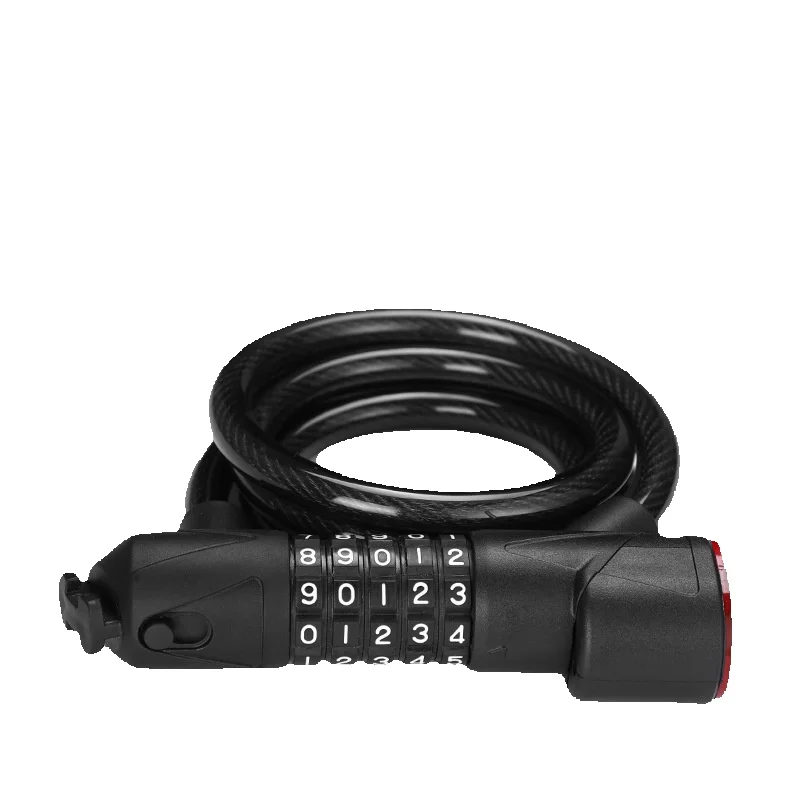 New bicycle taillight steel cable password lock detachable charging waterproof warning light mountain road cycling_voghion.com