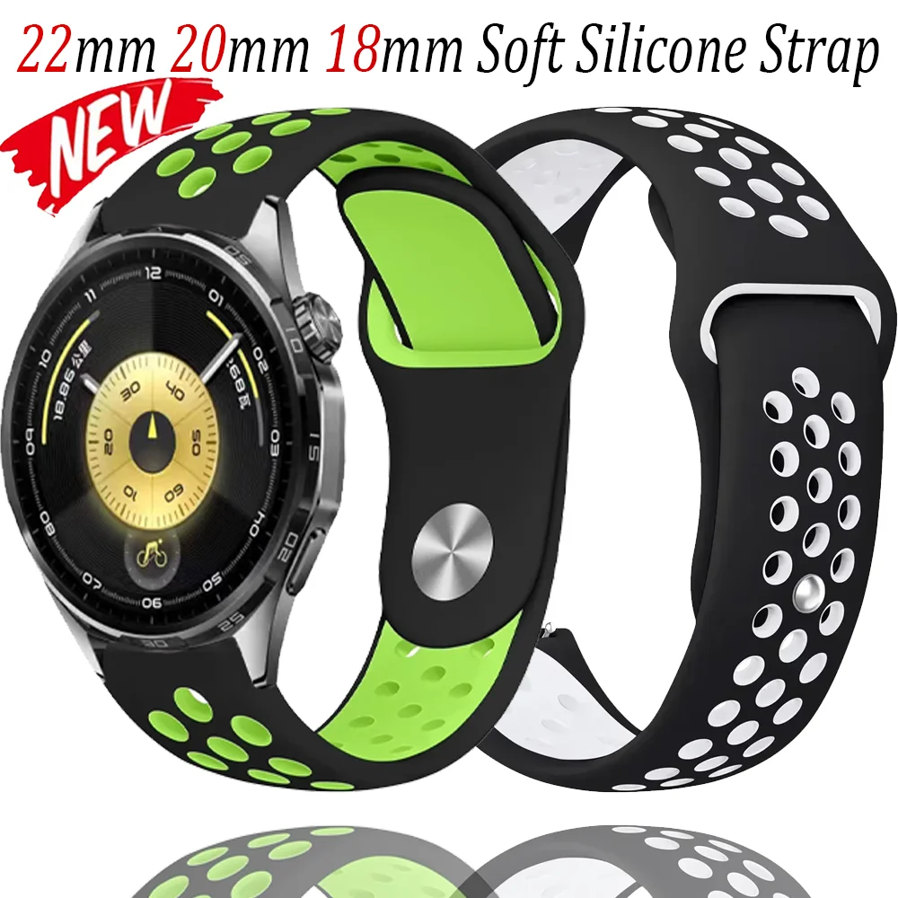 Silicone Sports Bracelet Wristband for Smartwatches (22/20/18mm)