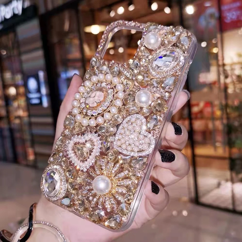 Custodia Sunjolly Diamond Per Huawei Y7P Mate 30 Pro Y9S P20 P40 Lite E Pro2019 P Smart Bling Champagne Strass Cover Per Telefono Coque