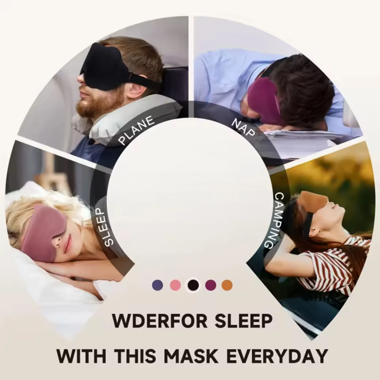 3D Contoured Memory Foam Sleep Mask - Ultra-Comfort & Light Blocking for Relaxation and Travel
