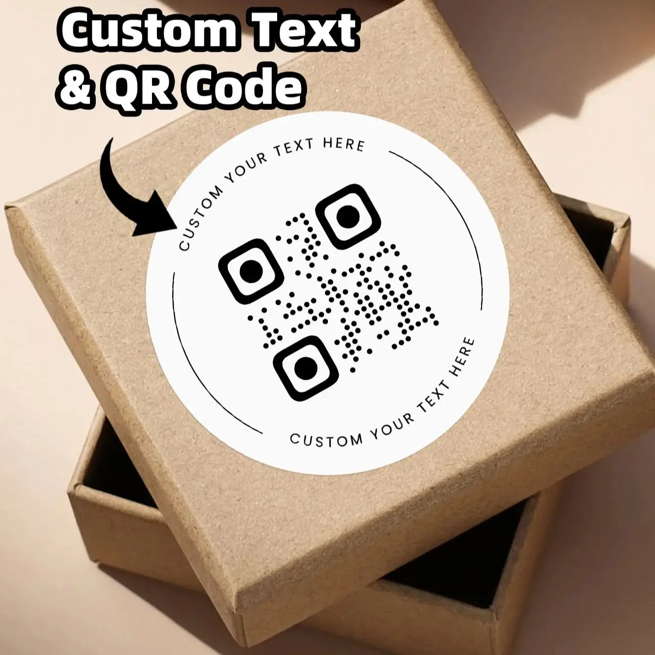 1/50/100개 맞춤형 QR 코드 원형 스티커, 어떤 텍스트/이미지로든 인쇄 가능하며, 파티, 라벨 및 포장에 적합합니다.