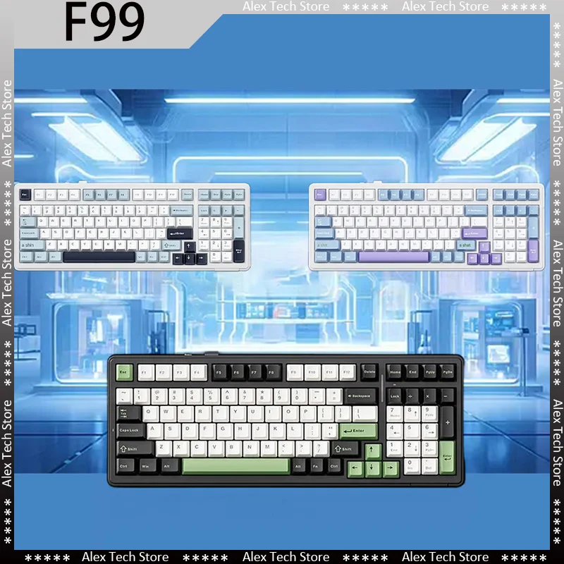 

AULA F99 Mechanical Keyboard Wireless Tri-mode Hot-swap Bluetooth 2.4G PBT Gasket RGB 8000mAh Office Gamer PC Gaming Keyboard
