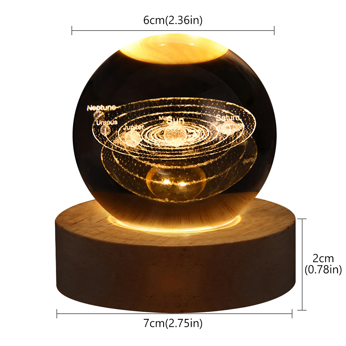 USB LED 야간 조명, 갤럭시 크리스탈 볼 램프, 3D 행성 달 램프, 가정 장식