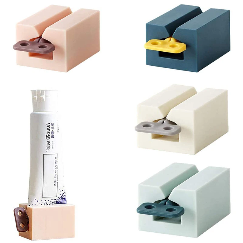 

4 PCS Toothpaste Squeezer Rolling Tube Toothpaste Squeezer Toothpaste Holder Stand Bathroom Organizer Toothpaste Dispenser