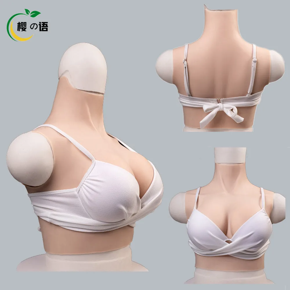 Upgraded Version Cosplay Fake Breasts Big Breast Pseudonym Silicone Simulation Drag Queen Sex Toys for Crossdresser Transgender