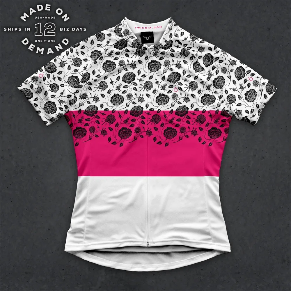 thumbnail image 1 of Sudadera con estampado de primavera TwinSix, maillot de ciclismo de verano para mujer, maillot de juego estándar del equipo profesional de ciclismo, camiseta transpirable 100 % poliéster, 1 of 4