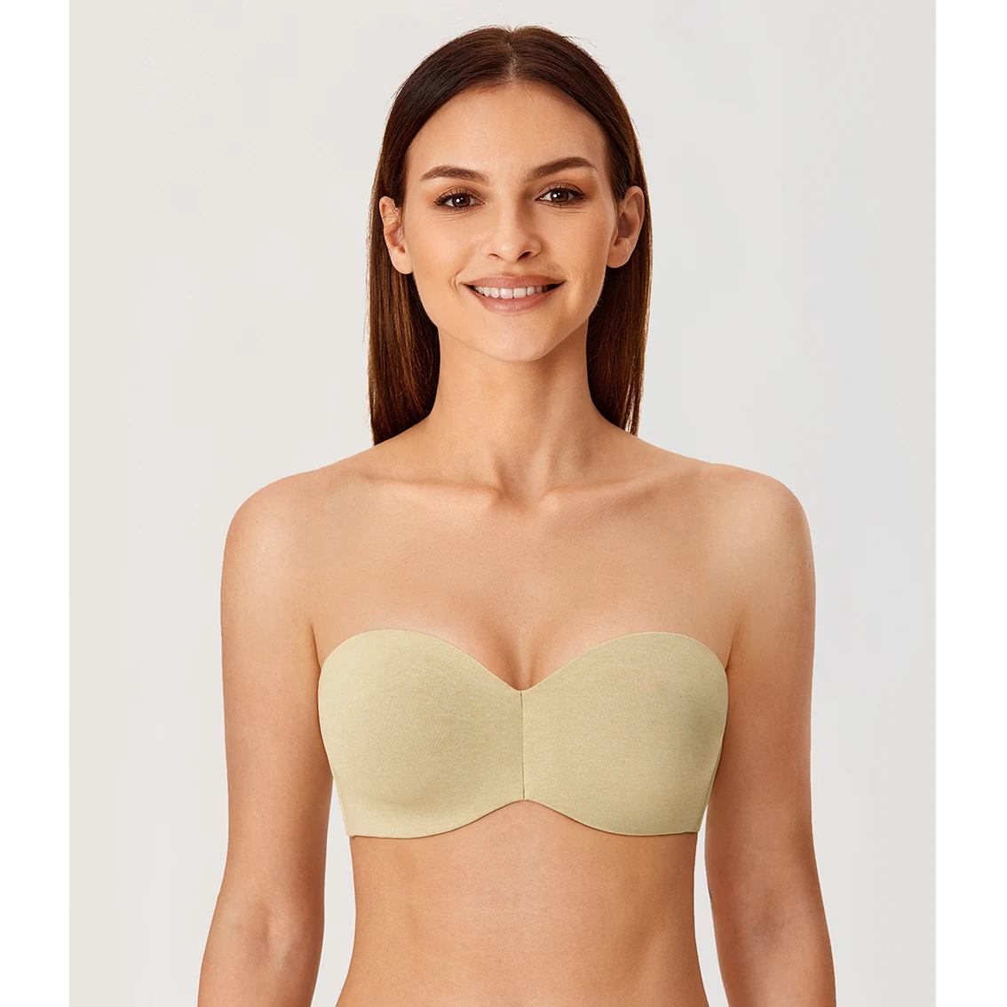 Plus Size Strapless Minimizer Bra Unlined Underwire Anti-slip