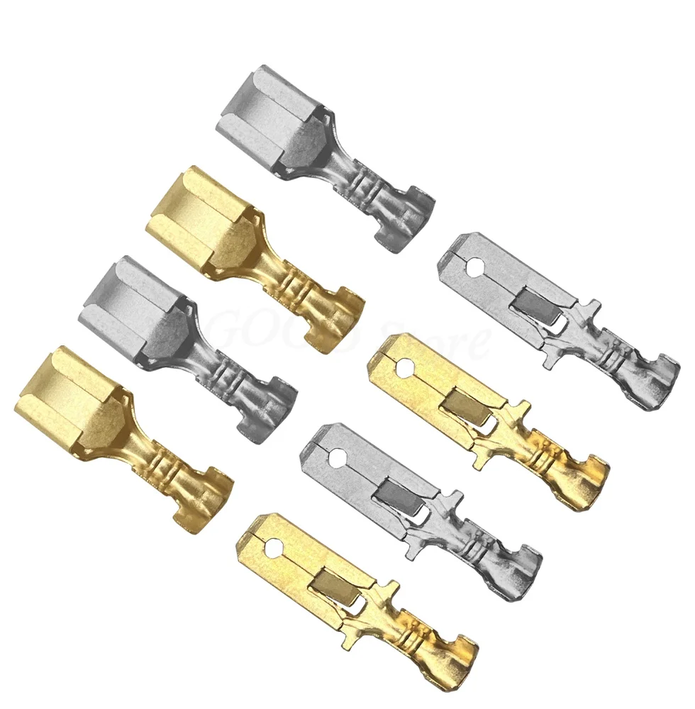 100pcs/50pcs 6.3mm Automotive Crimp Terminal Male Female Spade