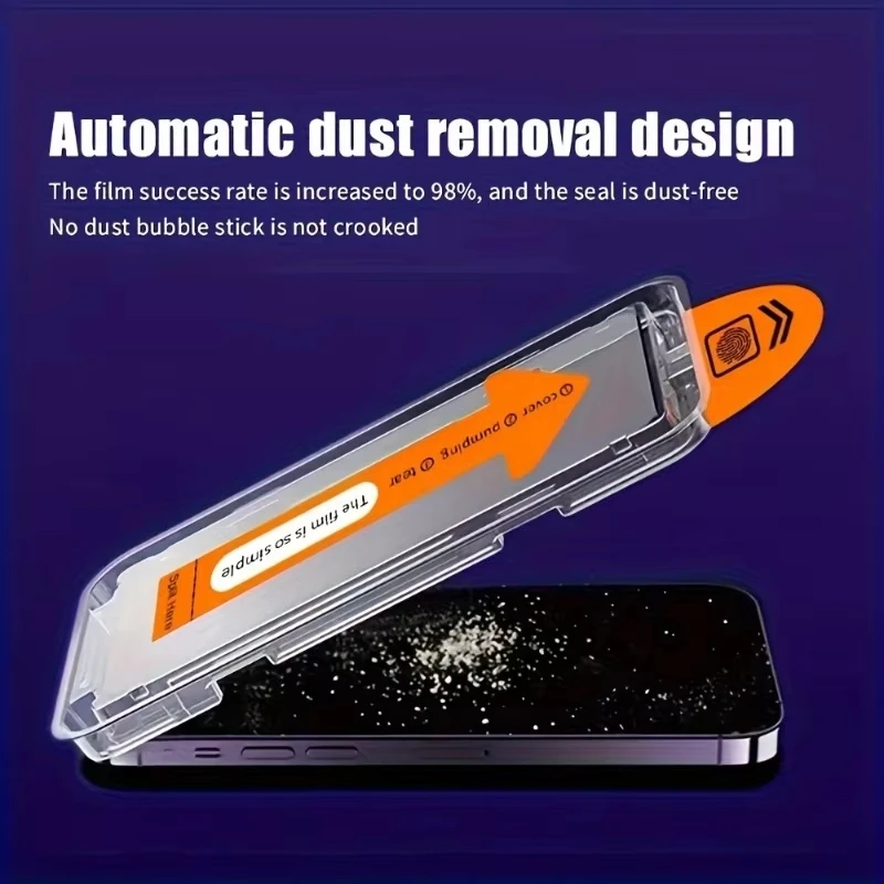 Premium Oleophobic Coating Dust-Free Tempered Glass Screen Protector (1-3 Pack)