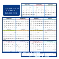 Yearly Erasable Double - Sided Planner with Laminated Writable Surface (Jan. 2027 - Dec. 2027) (1)