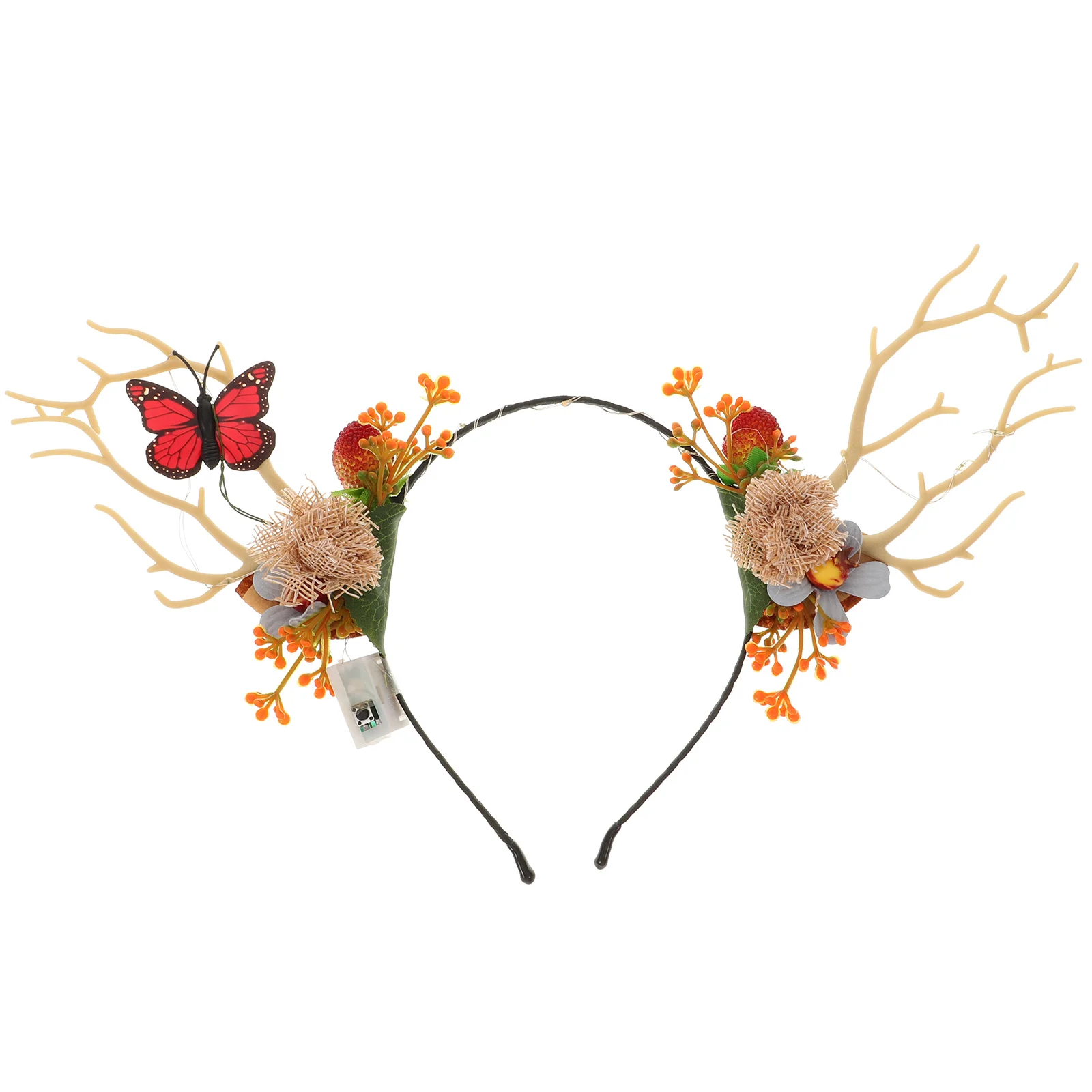 

Головная повязка с оленьими рогами для рождественского костюма, головные повязки на голову для рождества, головная повязка с коричневым оленем, оленем и рогом