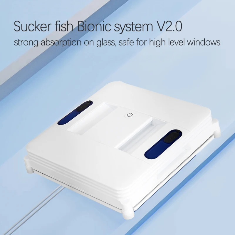 Robotic Window Cleaner 40ml Dual Water Tank, Ultra-Thin 6cm For Anti Theft Windows,App Remote Control Glass Wall Washing Robot 6