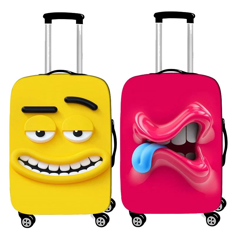 Funny Expression Travel Suitcase Dust Cover Luggage Protective