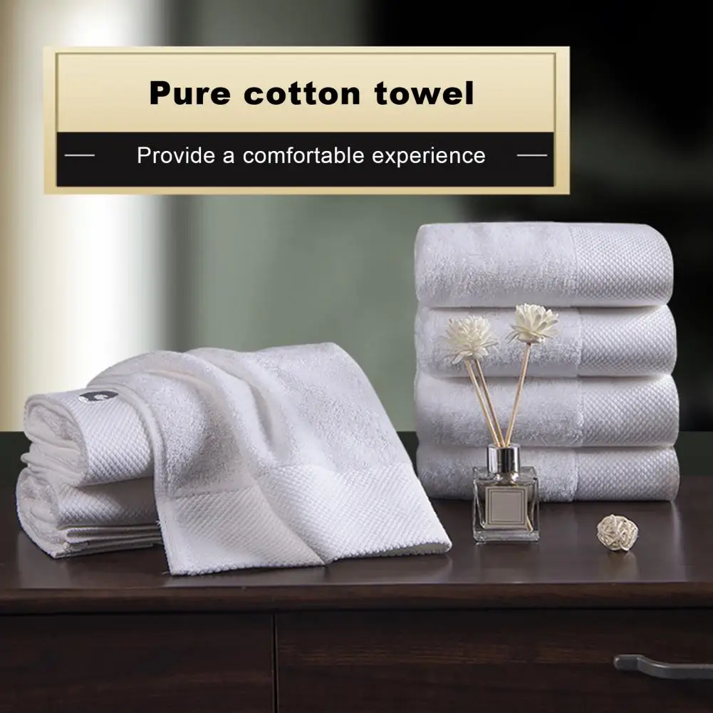 

Hotel Towel Super Soft Great Water Absorption Thick Pure Cotton Solid White Wear-resistant Home Beauty Parlor Bathroom Bath Show