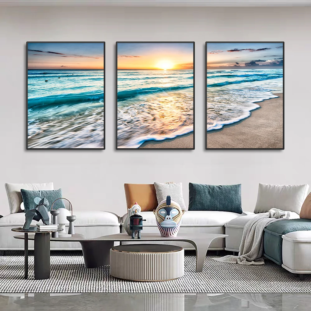 Tableau En Verre Trempé VA Art-Glass - Lever De Soleil Sur La Mer - Moderne Et Unique