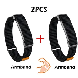 Deluxe Nylon & Metal Sport Wristband Combo - Breathable, Soft Replacement Strap - Google Fitbit Air (2PCS - 1)