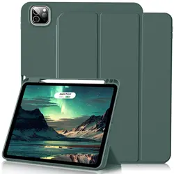 Trifold Stand Flip Cover with Pencil Holder - iPad Pro 11 18 - 22 (Dark Green)