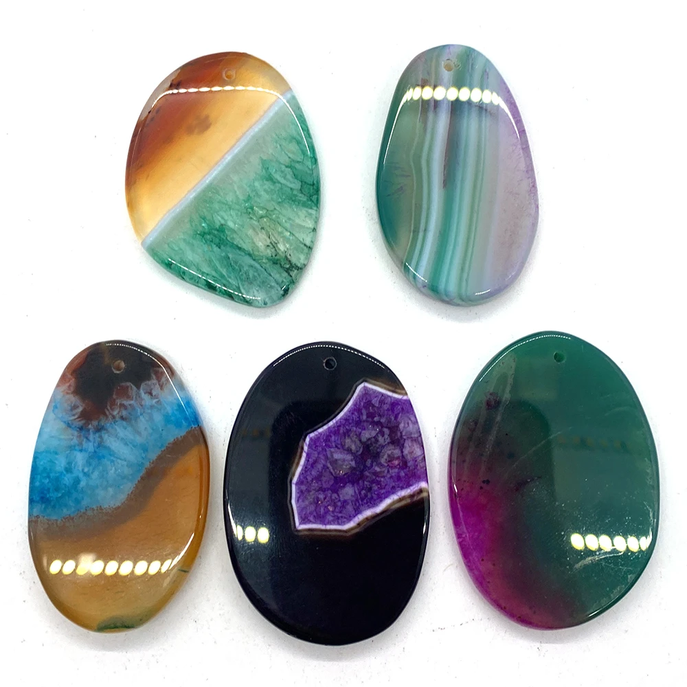 

5pcs High Quality Agate Necklace Pendant Natural Stone Irregular Geometric Charms for Jewelry Making DIY Earrings Accessories