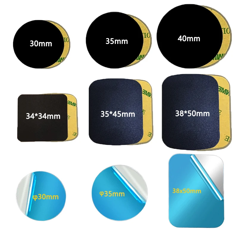 3/5/10pcs Black/Silvery Magnetic Metal Plate For Car Phone Holder Universal Iron Sheet Disk Sticker Mobile Phone Magnet Stand