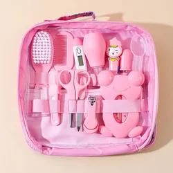 Deluxe Newborn Care Brush Set - 13 - Piece Baby Grooming Essentials (A Pink)