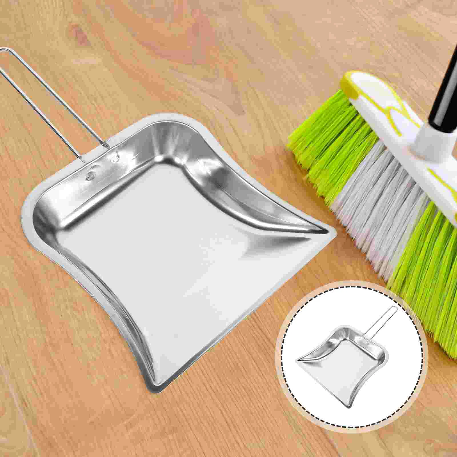 

Heavy Duty Metal Dust Pan Outdoor Garbage Can Steel Dust Pan Handle Handheld Trash Precision Edge Small Dustpan Home