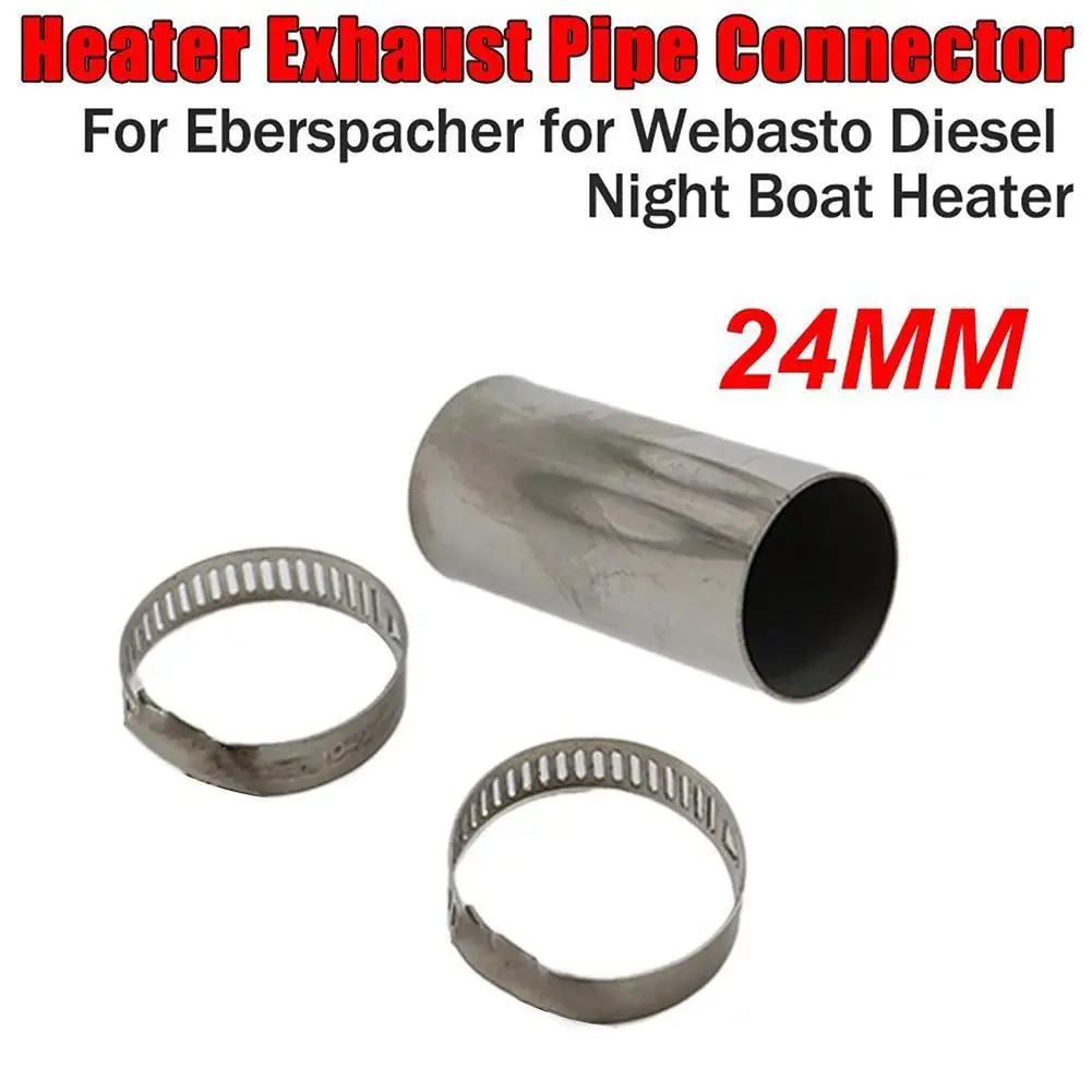 Heater Exhaust Pipe Connector 24mm Heater Exhaust Pipe Connector Steel Gas Vent Hose With Clamps For Webasto Diesel Heater Air Diesel Parking Heat