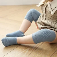 Baby Knee Pads Socks Set for Girls Boys Summer Solid Color Anti Slip Socks Kid Crawling Safety Floor Sock Leg Knee Protector 2