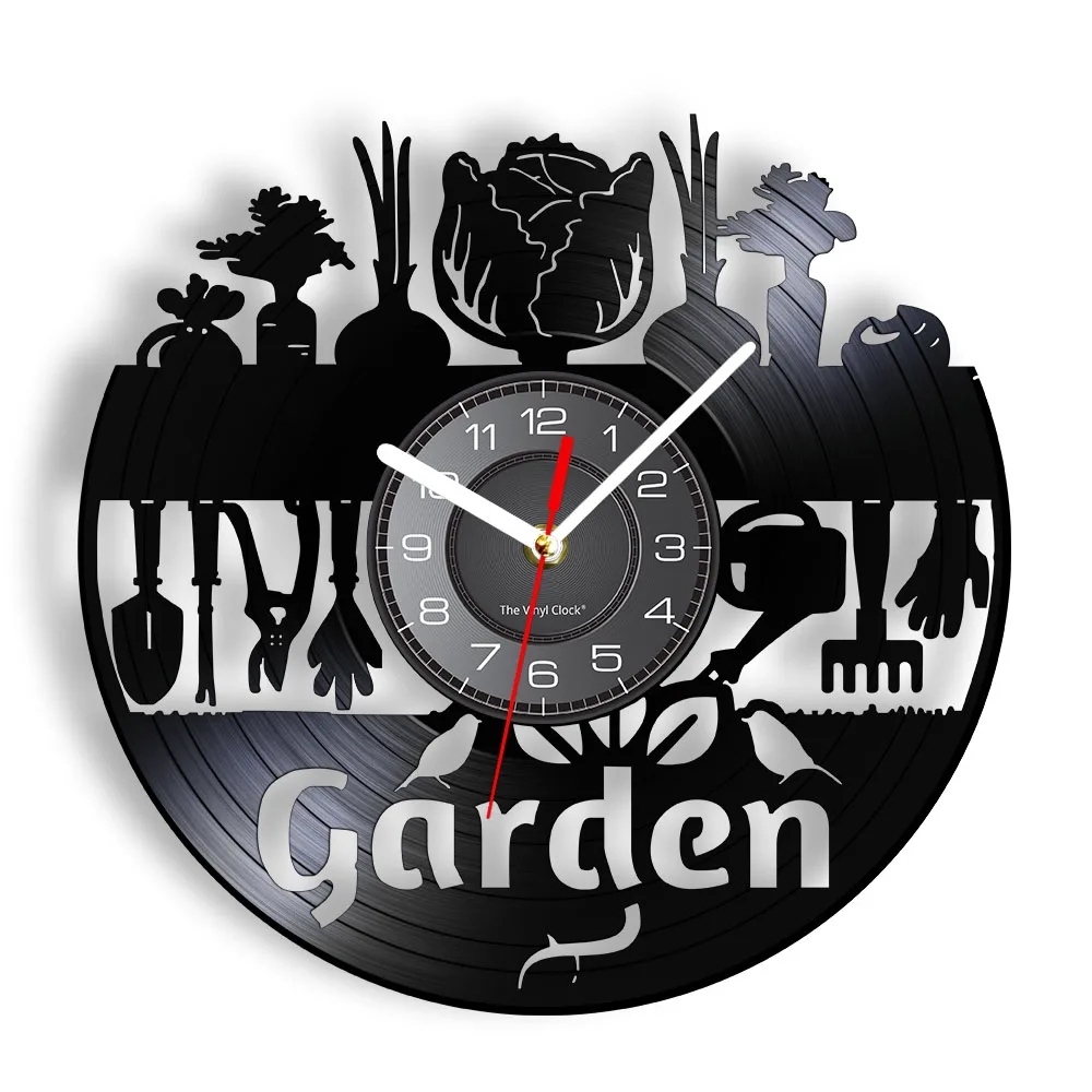 Nature Life Garden Wall Clock Garden Motive Wall Art Vinyl Record Wall