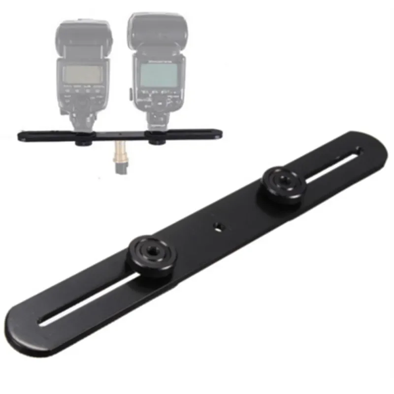 Universal Double End Light Stand Holder Flash Bracket Mount Tripod with 2 Hot Shoe Adapter Screws for Digital SLR Camera photography light stand