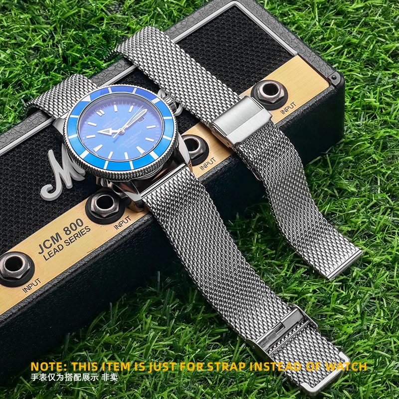 Ispessimento Dello Spessore Cinturino Milanese In Acciaio Inossidabile Per Breitling Superocean Heritage Mido Multifort Citizen Blue Angels