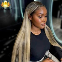 Perruque Lace Frontal Wig naturelle lisse, blond sale ombré, 13x6, blond cendré avec racines foncées, 13x4, pour femmes 3