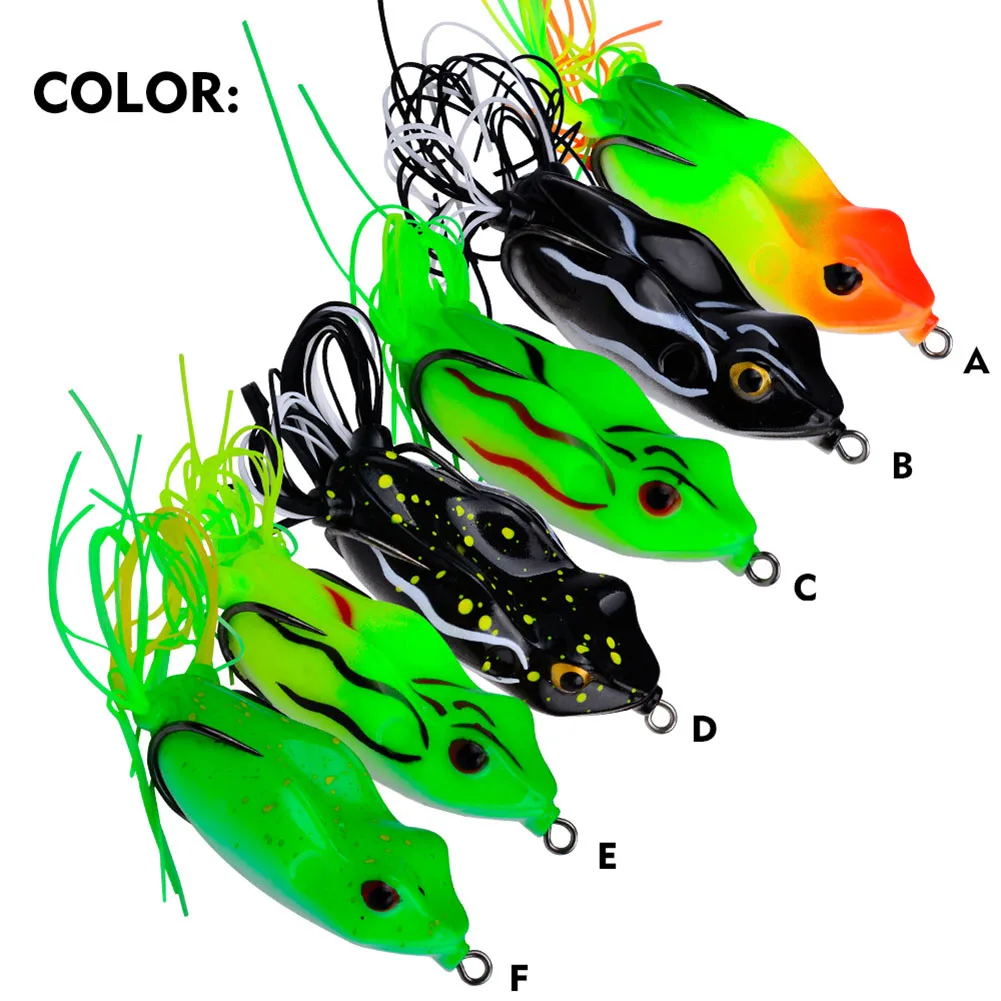 Topwater Frog Lures Bass Trout Fishing Lures Kit Realistico Prop Frog Soft Swimbait Esca Galleggiante Con Ganci Stinger 6.5Cm /16G
