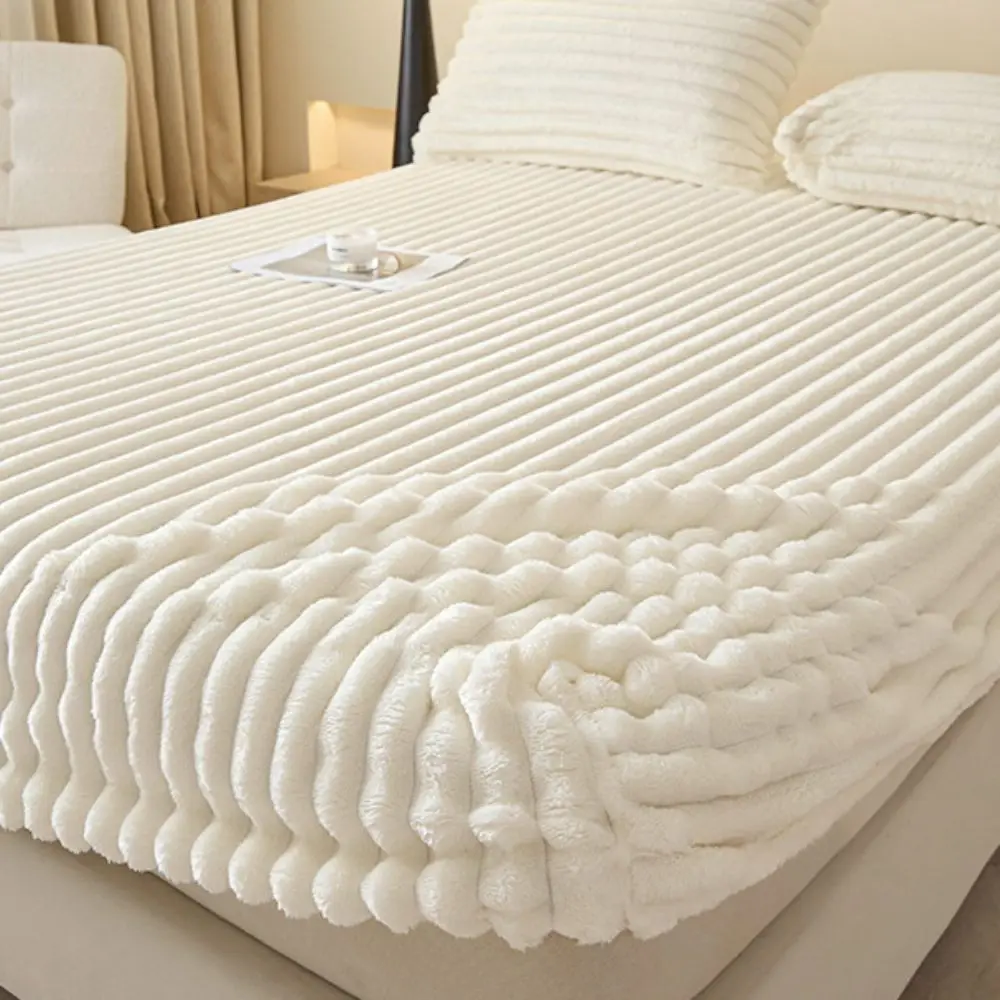 Minimalist All-inclusive Mattress Cover Solid Color Elastic Band Winter Bed Sheet Washable Thickened Mattress Protector Bedroom