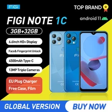 

FIGI NOTE 1C 4G Smartphone Android 11 6.6" HD+ Display Mobile Phone Quad Core 3GB+32GB Cellphones 13MP Triple Camera 4500mAh