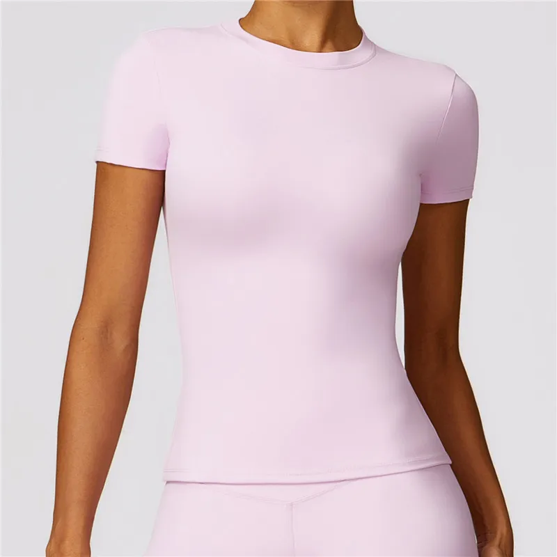 Women Clothing Yoga Gym T Shirts Slim Fit For Sports Fitness Yoga Short Sleeve Running Exercise Sport Tops Compression Shirts