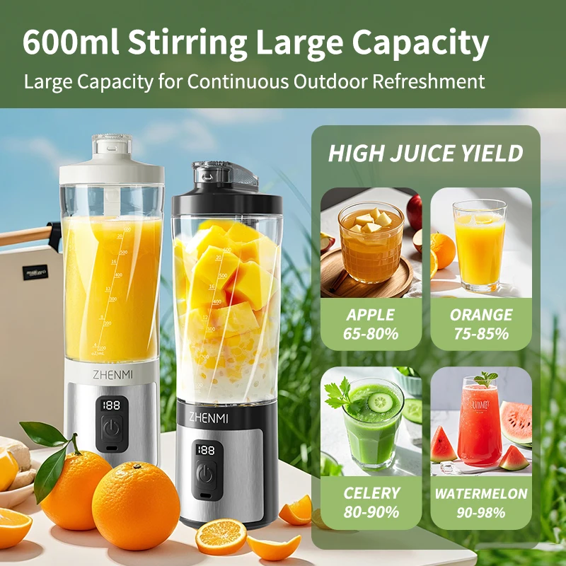 خلاط محمول لكسر الثلج، مزج عالي السرعة بسعة 600 مل...